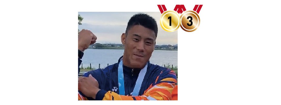 カヌー　成年男子カヤックシングル200m3位・500m1位