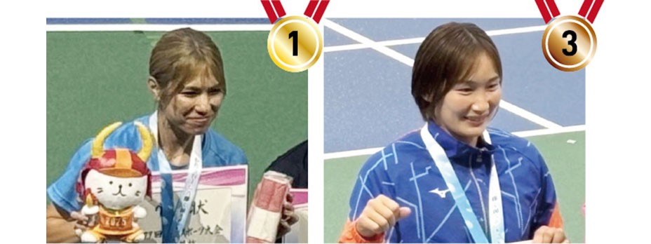 陸上競技　成年女子　100mハードル1位　やり投3位