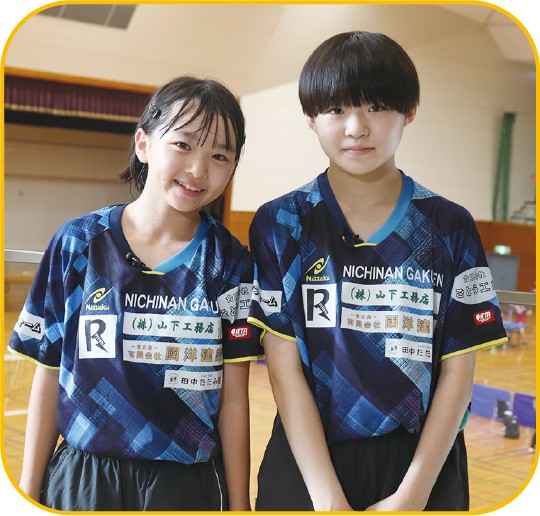 卓球部の郡司さんと細山さん